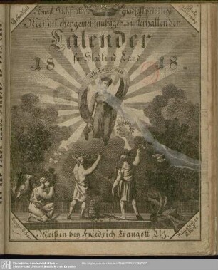 1818: Königl.-Sächs. allergnäd. privilegirter Meißnischer gemeinnütziger und unterhaltender Calender für Stadt und Land