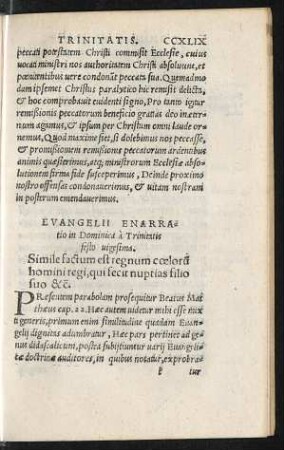Evangelii Enarratio in Dominica a Trinitatis festo vigesima.