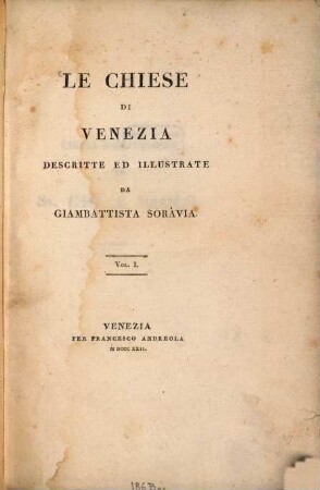 Le chiese di Venezia, 1
