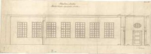 Fischer, Theodor; München - Westend, Bergmannstr.; Ledigenheim - Öffentliche Gastwirtschaft - Außenraumseite (Schnitt)