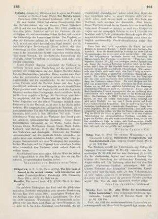 164 [Rezension] Fiebig, Paul, Rabbinische Formgeschichte und Geschichtlichkeit Jesu