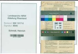Entnazifizierung Heinrich Schmidt , geb. 14.08.1889 (Verwaltungsgehilfe)