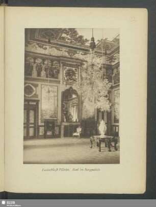 Lustschloß Pillnitz. Saal im Bergpalais