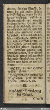 III. Andächtige Verrichtung des Gebets / III. Nuterne wuspjewanje teje modlitwy