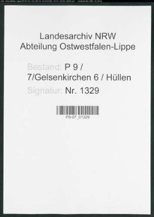 Sterberegister Standesamt Gelsenkirchen 6 Hüllen