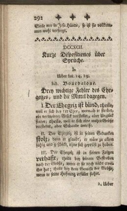 DCCXCII. Kurze Dispositiones über Sprüche.