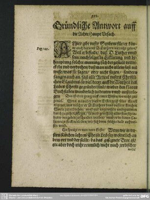 Gründliche Antwort auff die Achte Haupt Ursach