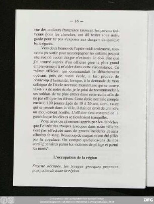 L'occupation de la région