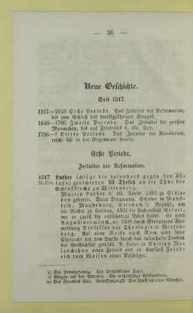Neue Geschichte. Seit 1517