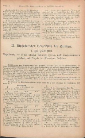 II. Alphabetisches Verzeichniß der Straßen.