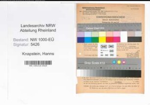 Entnazifizierung Hanns Knapstein, geb. 16.12.1894 (Lehrer)
