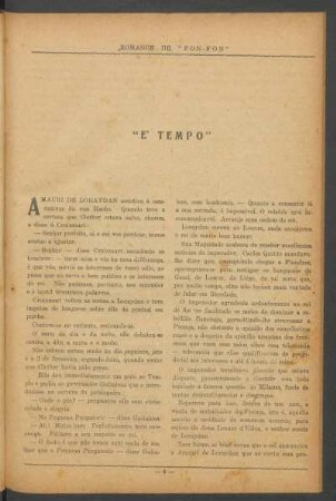 "É tempo"