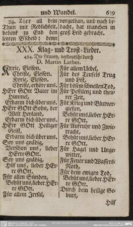 XXX. Klag- und Trost-Lieder