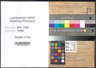 Entnazifizierung Fritz Ziegler , geb. 21.10.1899 (Polizeibeamter)
