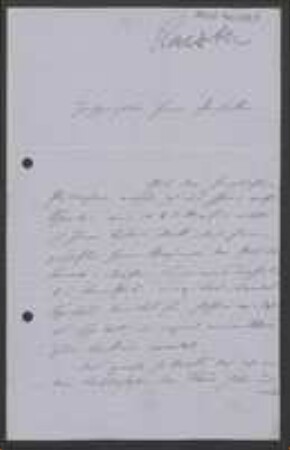 Brief von Hermann Karsten an Unbekannt