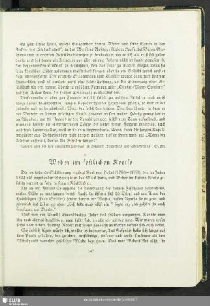 Weber im festlichen Kreise