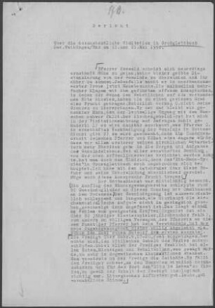 Großglattbach: Visitationsbericht mit Pfarrbericht 1950