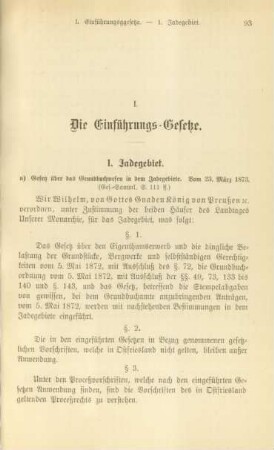 I. Die Einführungs-Gesetze