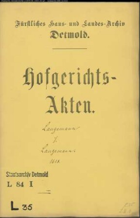 Langemann, Johann gegen Jobst Langemann zu Kachtenhausen - Schuldforderung