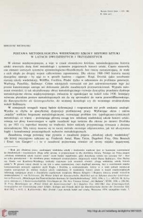 16: Postawa metodologiczna wiedeńskiej szkoły historii sztuki w latach dwudziestych i trzydziestych