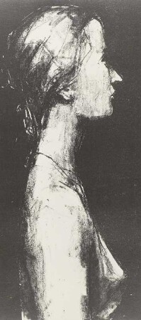 Brustbild Ruth Balschmieter im Profil (verworfene Arbeit)