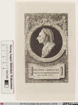 Bildnis Philippine Charlotte, Herzogin zu Braunschweig-Lüneburg-Wolfenbüttel, geb. Prinzessin von Preußen