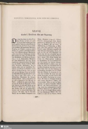 XXXVII Ernsts I. Verlöbnis, Ehe und Regierung
