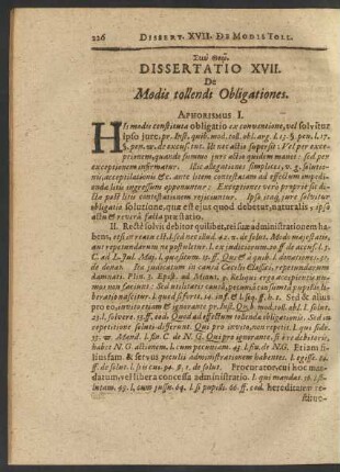 Dissertatio XVII. De Modis tollendi Obligationes