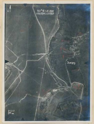 Foto der Stellungen bei Jumigny (Luftbild)