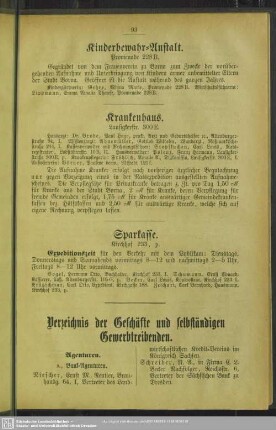 Berufsklassen und Gewerbebetriebe : Verzeichnis der Geschäfte und selbständigen Gewerbetreibenden