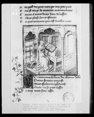 Ms 10982: Le chemin de long estude, Christine im Studierzimmer