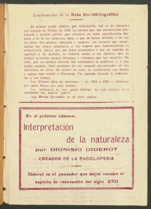 Continuación de la nota bio-bibliográfica