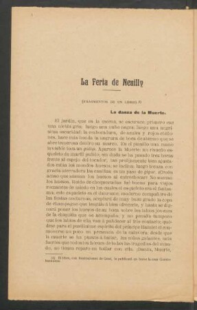 La feria de Neuilly : (Fragmentos de un libro)