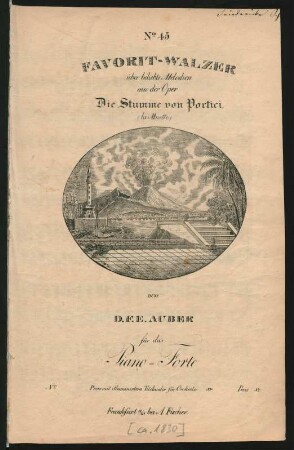 Favorit-Walzer über beliebte Melodien aus der Oper Die Stumme von Portici : (la Muette) von D. F. E. Auber ; für das Piano-Forte ; No. 45