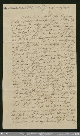 Eigenh. Brief von Johann Carl Fürchtegott Schlegel an August Wilhelm von Schlegel, Hannover, 04.03.1810