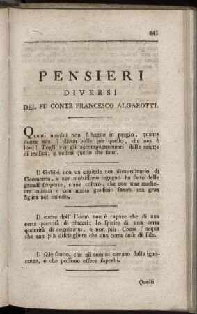 Pensieri [...].
