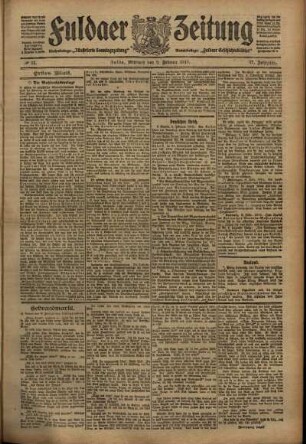 Erste Ausgabe vom Mittwoch, den 09. Februar 1910.