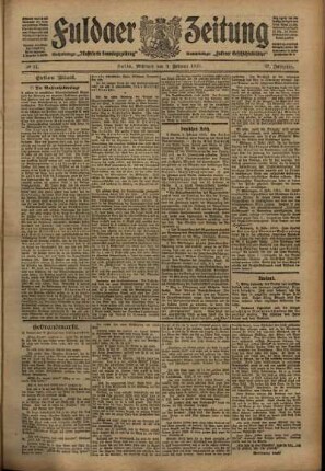 Erste Ausgabe vom Mittwoch, den 09. Februar 1910.