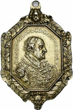 Erzbischof - achteckiger Gnadenpfennig in Kranzeinfassung