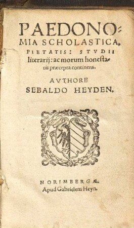 Paedonomia scholastica : pietatis, studii literarii, ac morum honestatis praecepta continens