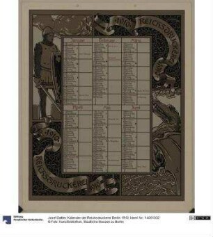 Kalender der Reichsdruckerei Berlin 1910