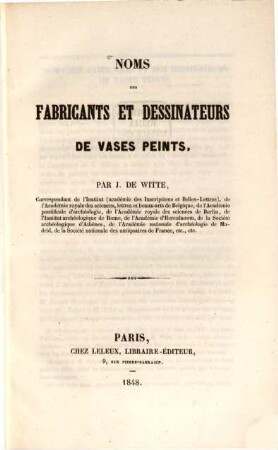 Noms des fabricants et dessinateurs de vases peints