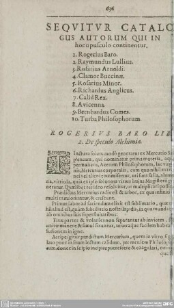 SEQVITVR CATALOGUS AUTORUM QUI IN hoc opusculo continentur.