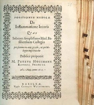 Positiones Medicae De Inflammatione Iecoris