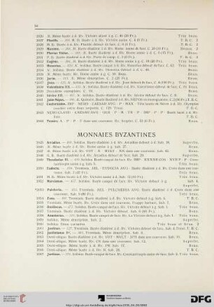 Monnaies Byzantines (Nr. 2045-2192)