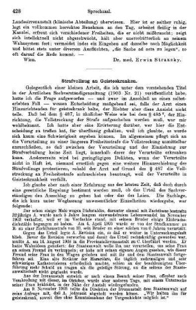 428-430, Strafvollzug an Geisteskranken