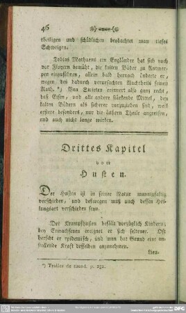 Drittes Kapitel vom Husten