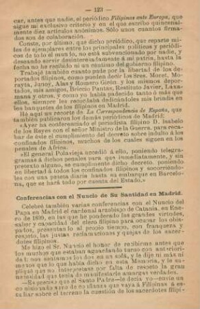 Conferencias con el Nuncio de Su Santidad en Madrid
