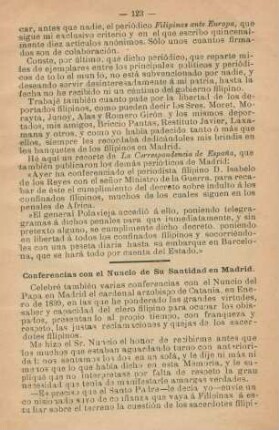 Conferencias con el Nuncio de Su Santidad en Madrid