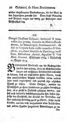 Narratio de Henrico Brenkmanno, de Manuscriptis Brenkmannianis.